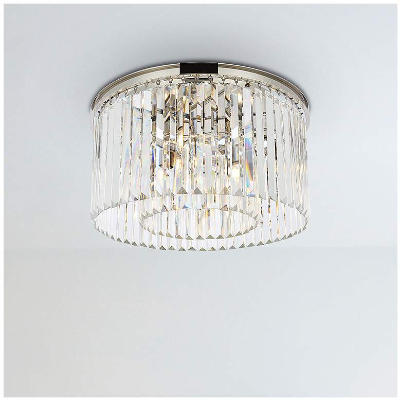 Image 1 Sydney 8 Lt Polished Nickel Flush Mount Clear
