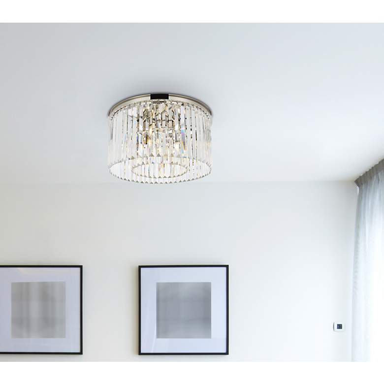 Image 3 Sydney 8 Lt Polished Nickel Flush Mount Clear more views