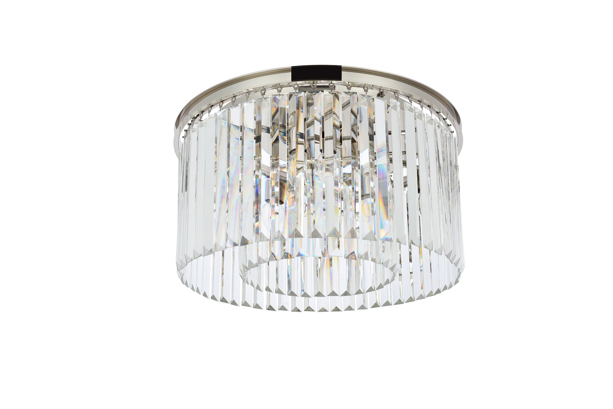 Sydney 8 Lt Polished Nickel Flush Mount Clear