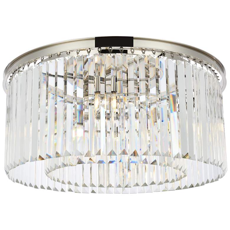 Image 1 Sydney 8 Lt Polished Nickel Flush Mount Clear
