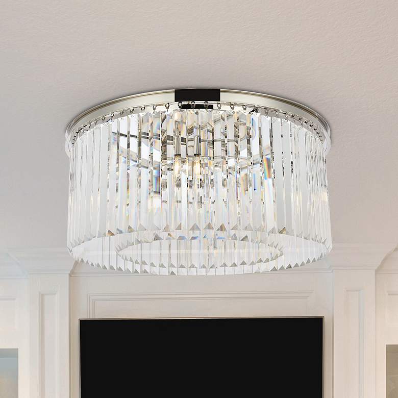 Image 1 Sydney 8 Lt Polished Nickel Flush Mount Clear