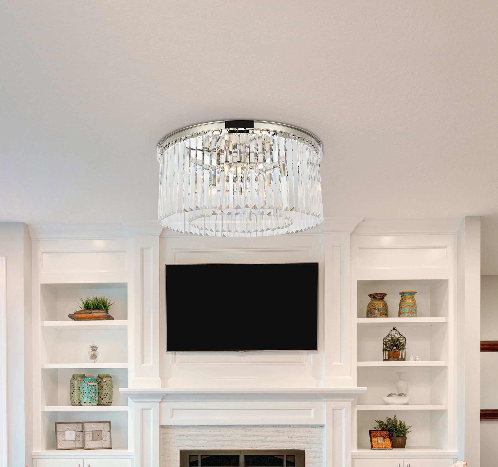 Image 3 Sydney 8 Lt Polished Nickel Flush Mount Clear more views