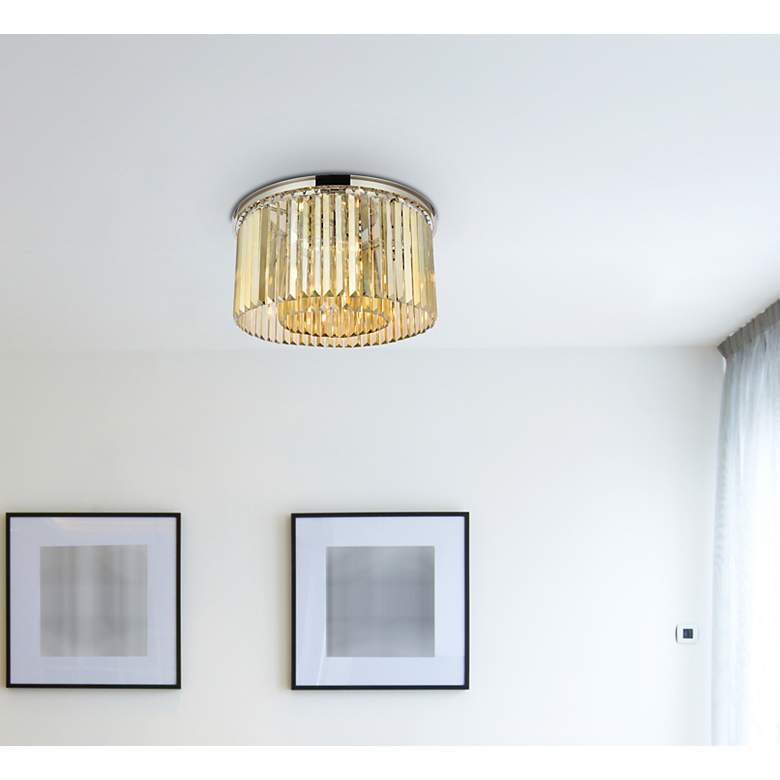 Image 3 Sydney 8 Lt Polished Nickel Flush Mount Golden Teak more views