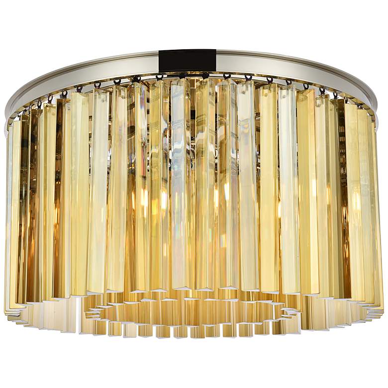 Image 2 Sydney 8 Lt Polished Nickel Flush Mount Golden Teak