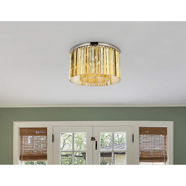 Image 3 Sydney 8 Lt Polished Nickel Flush Mount Golden Teak more views