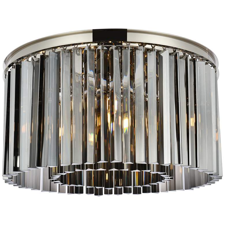 Image 2 Sydney 8 Lt Polished Nickel Flush Mount Silver Shade (Grey)