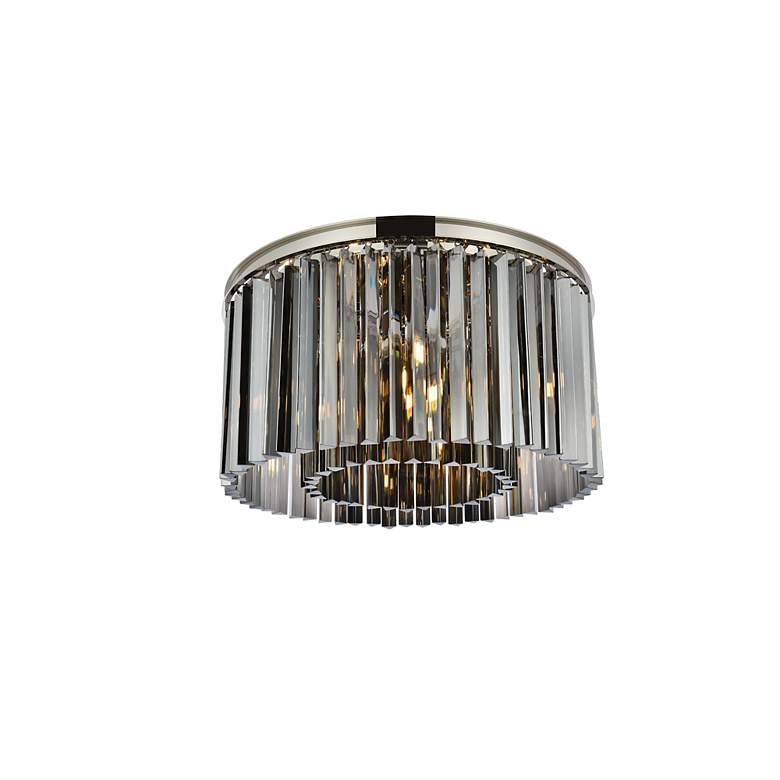 Image 4 Sydney 8 Lt Polished Nickel Flush Mount Silver Shade (Grey) more views