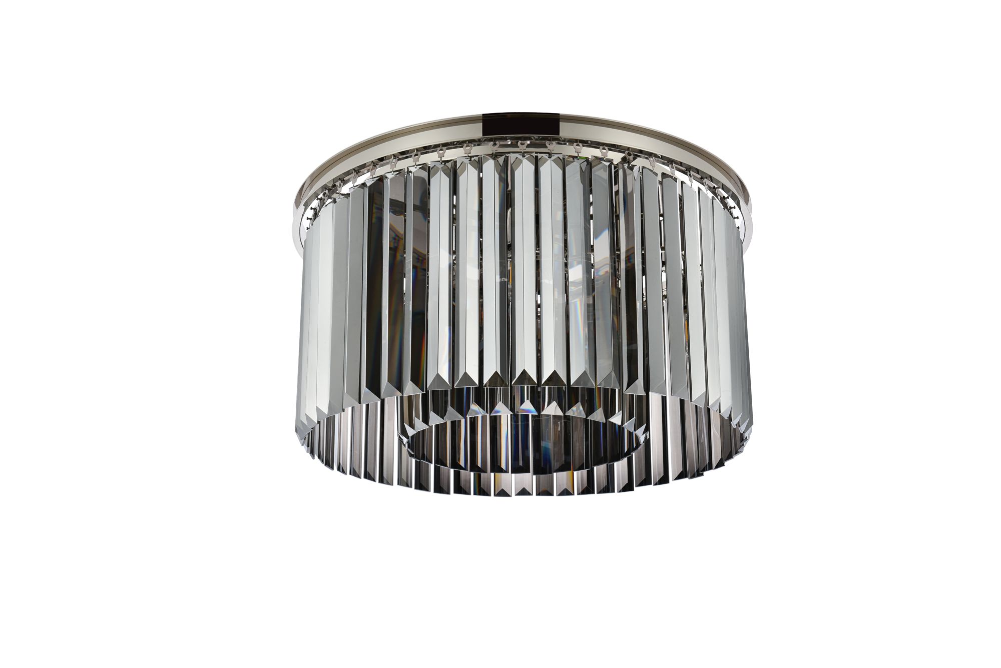 Sydney 8 Lt Polished Nickel Flush Mount Silver Shade (Grey)
