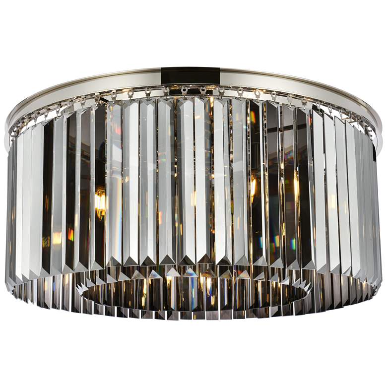 Image 1 Sydney 8 Lt Polished Nickel Flush Mount Silver Shade (Grey)