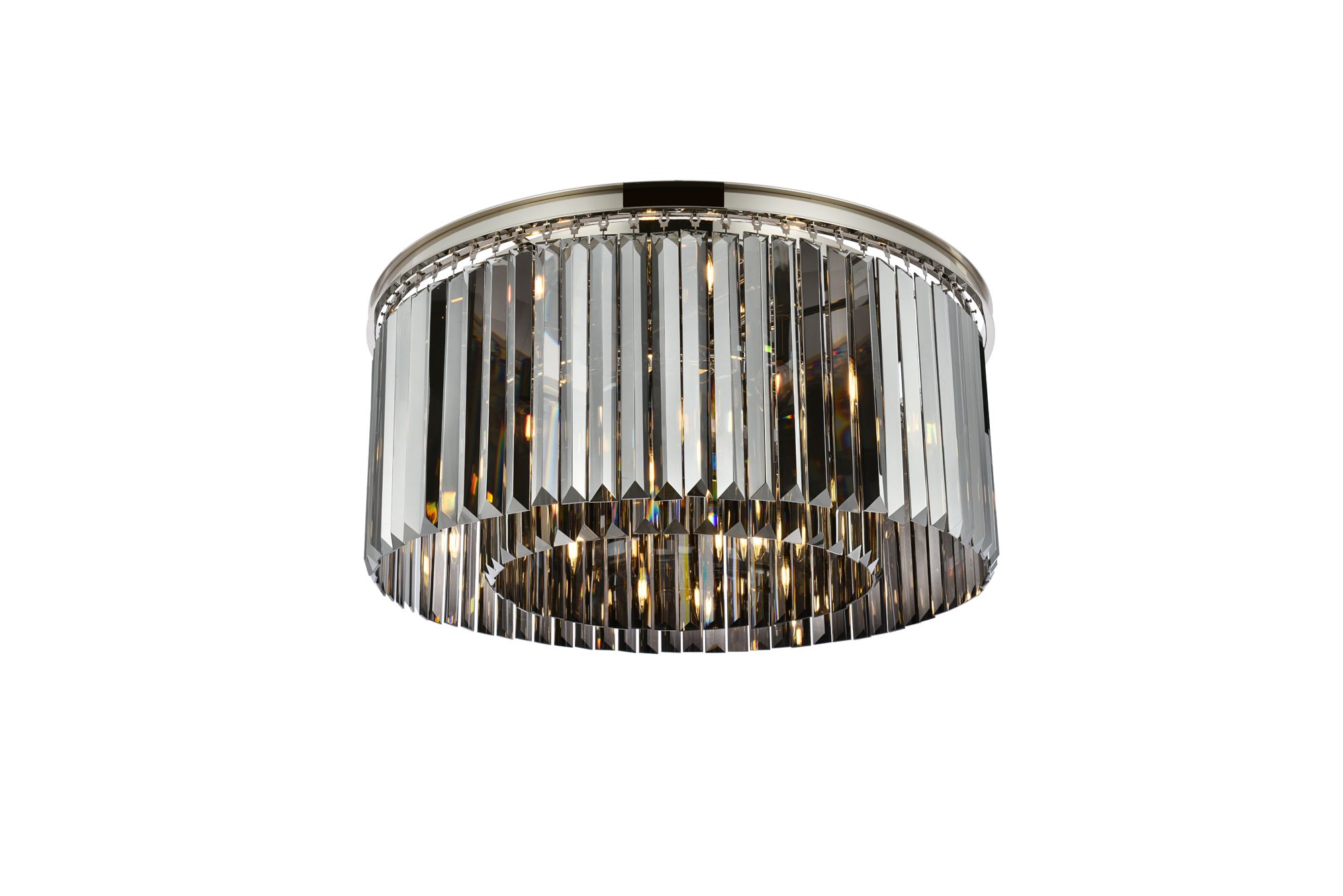 Image 4 Sydney 8 Lt Polished Nickel Flush Mount Silver Shade (Grey) more views