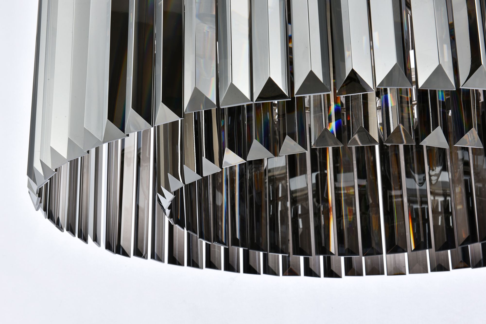 Image 5 Sydney 8 Lt Polished Nickel Flush Mount Silver Shade (Grey) more views