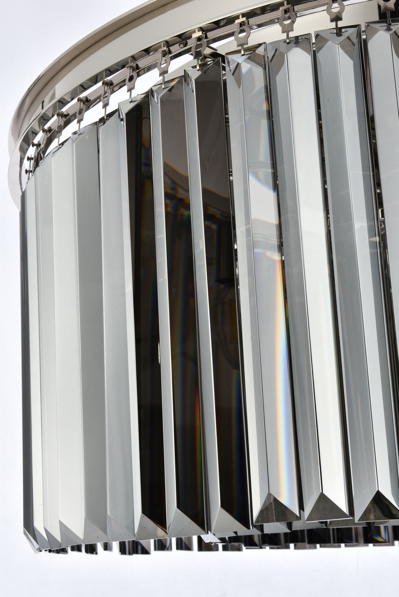 Image 7 Sydney 8 Lt Polished Nickel Flush Mount Silver Shade (Grey) more views