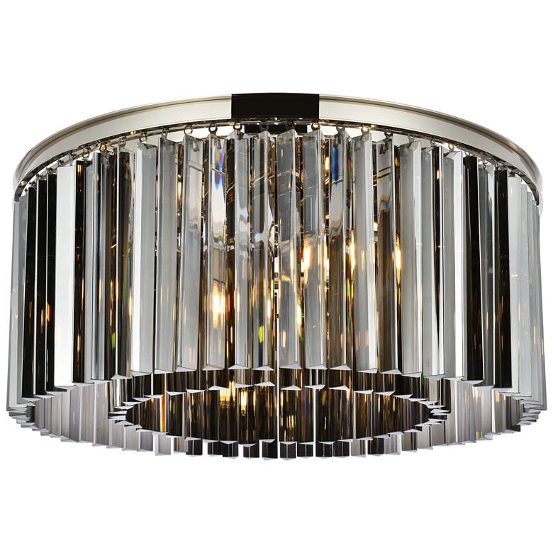 Image 1 Sydney 8 Lt Polished Nickel Flush Mount Silver Shade (Grey)