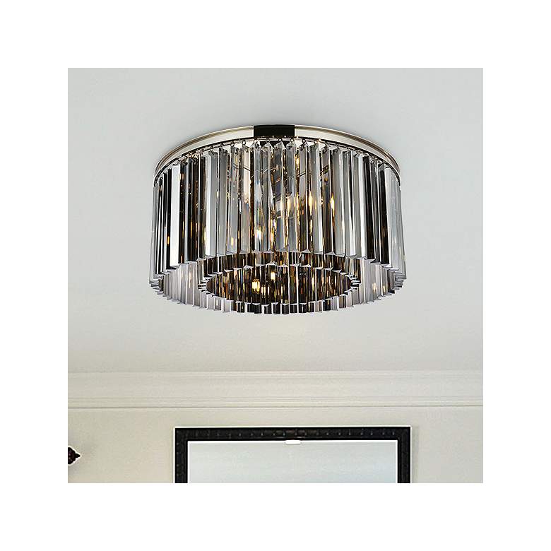 Image 1 Sydney 8 Lt Polished Nickel Flush Mount Silver Shade (Grey)