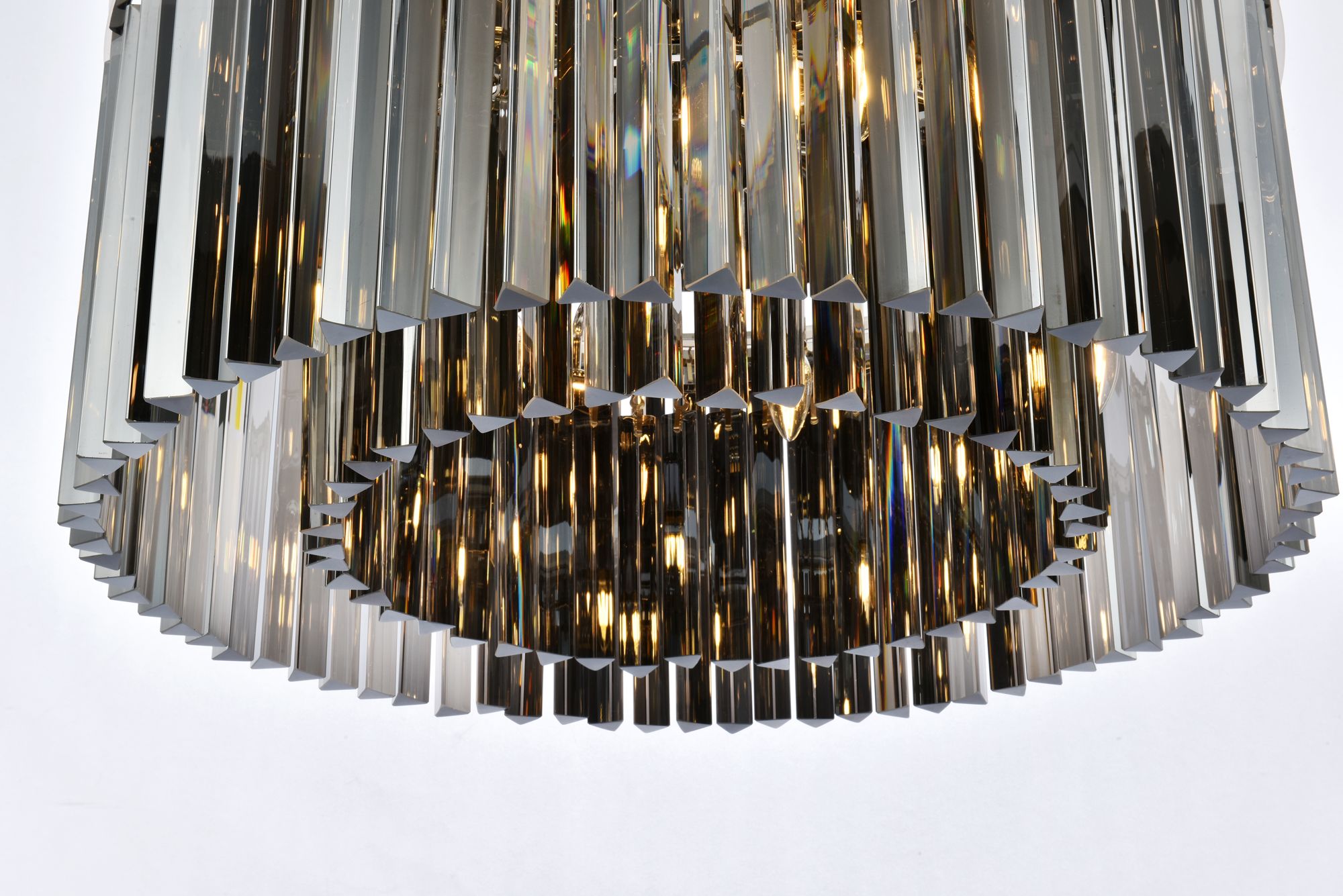 Image 5 Sydney 8 Lt Polished Nickel Flush Mount Silver Shade (Grey) more views