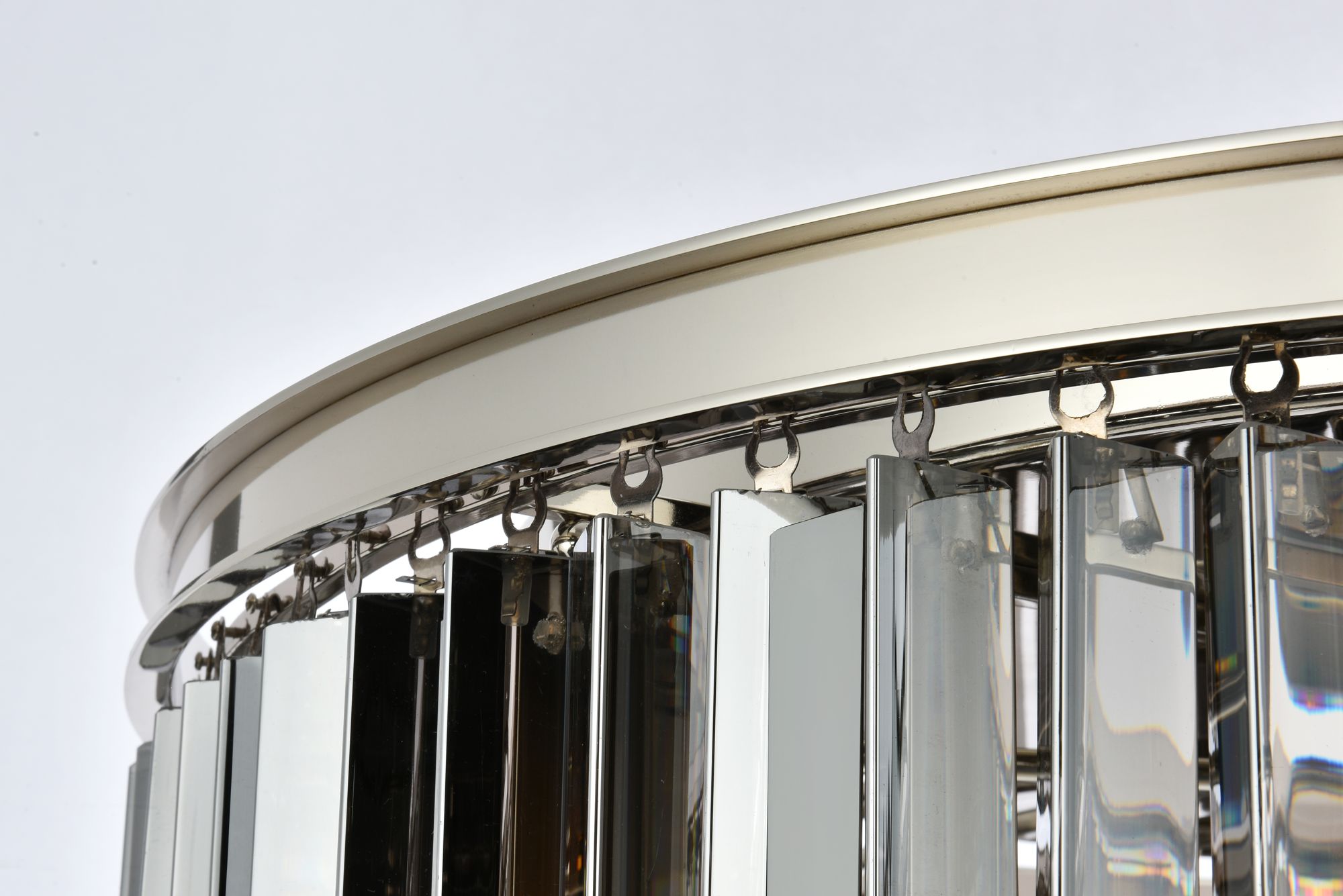 Image 6 Sydney 8 Lt Polished Nickel Flush Mount Silver Shade (Grey) more views