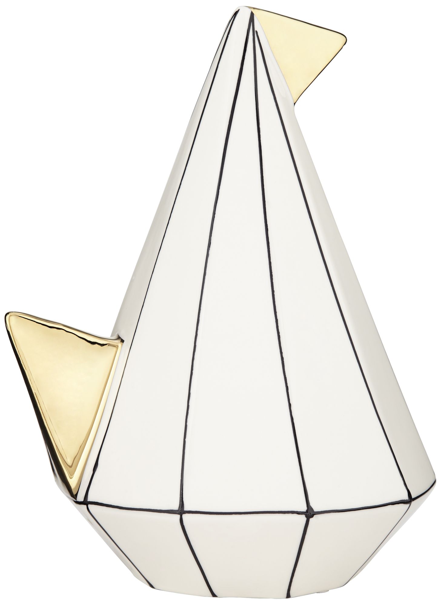 Image 4 Sydney 9 3/4" White Ceramic Geometric Bird Ornaments Set of 2 more views