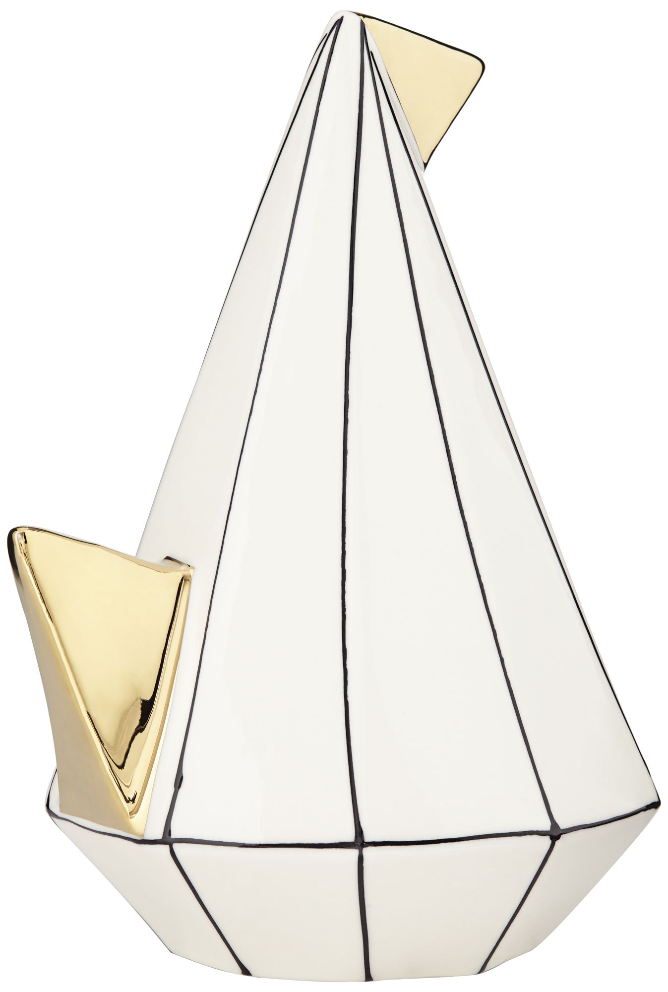 Image 5 Sydney 9 3/4" White Ceramic Geometric Bird Ornaments Set of 2 more views