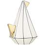 5_Sydney 9 3/4" White Ceramic Geometric Bird Ornaments Set of 2 more views