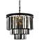 Sydney 9-Light Matte Black 20"W Clear Crystal Pendant Chandelier