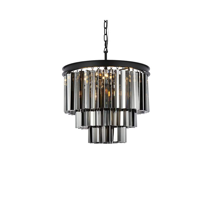 Image 4 Sydney 9-Light Matte Black 20"W Clear Crystal Pendant Chandelier more views