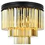 2_Sydney 9 Light Matte Black Flush Mount Ceiling Light w/ Golden Teak Crystal