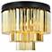 Sydney 9 Light Matte Black Flush Mount Ceiling Light w/ Golden Teak Crystal