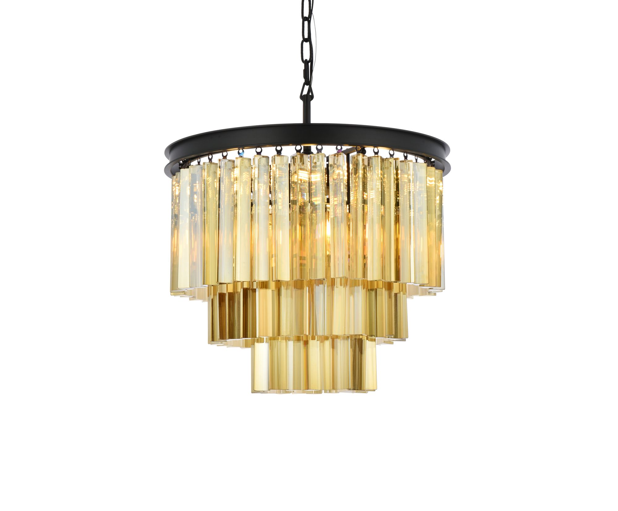 Image 4 Sydney 9 Lt Matte Black Chandelier Golden Teak more views