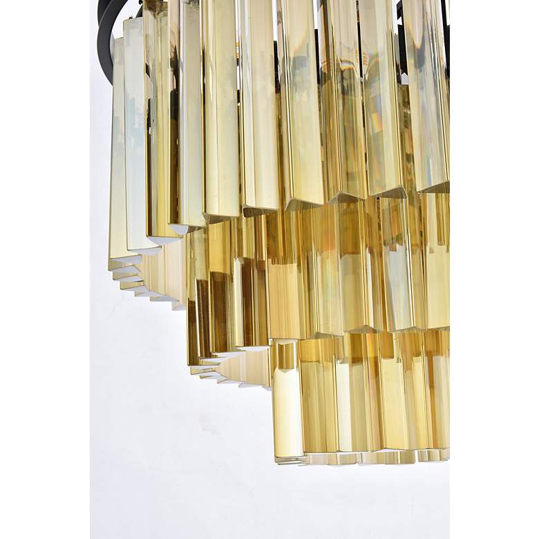 Image 5 Sydney 9 Lt Matte Black Chandelier Golden Teak more views