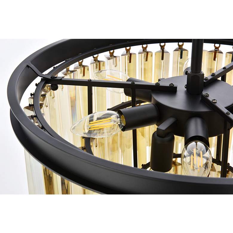 Image 6 Sydney 9 Lt Matte Black Chandelier Golden Teak more views