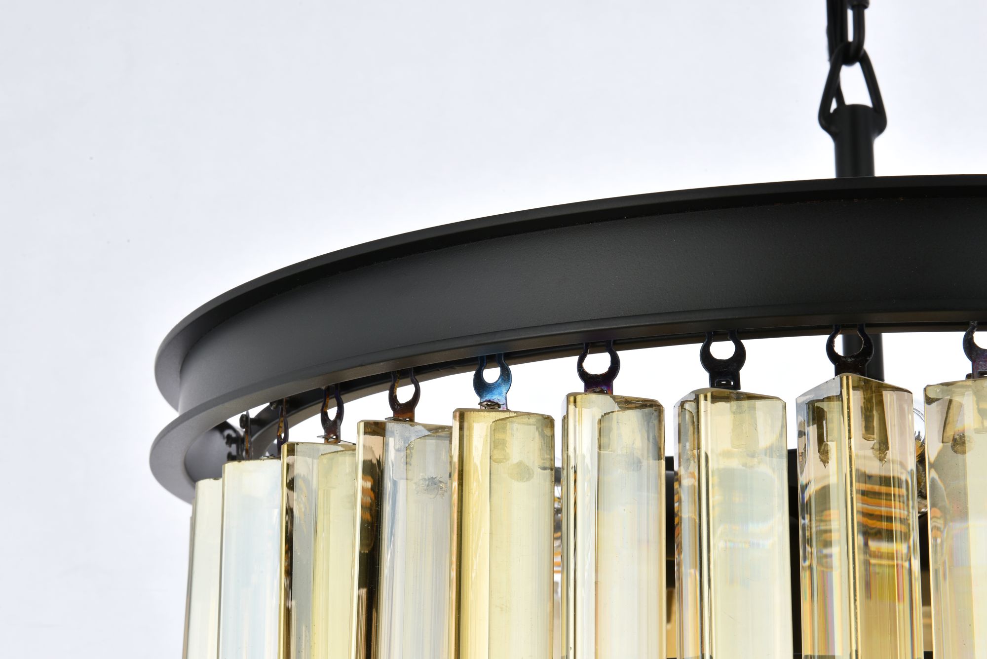 Image 7 Sydney 9 Lt Matte Black Chandelier Golden Teak more views