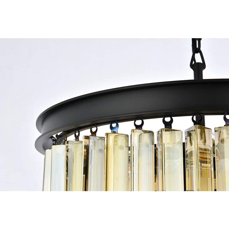 Image 7 Sydney 9 Lt Matte Black Chandelier Golden Teak more views
