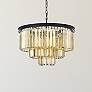 1_Sydney 9 Lt Matte Black Chandelier Golden Teak