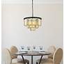 3_Sydney 9 Lt Matte Black Chandelier Golden Teak more views