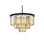 4_Sydney 9 Lt Matte Black Chandelier Golden Teak more views