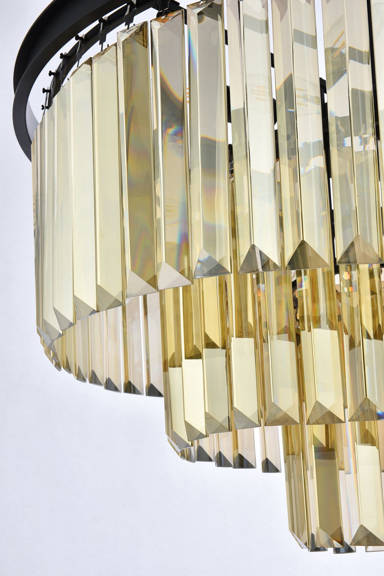 Image 5 Sydney 9 Lt Matte Black Chandelier Golden Teak more views