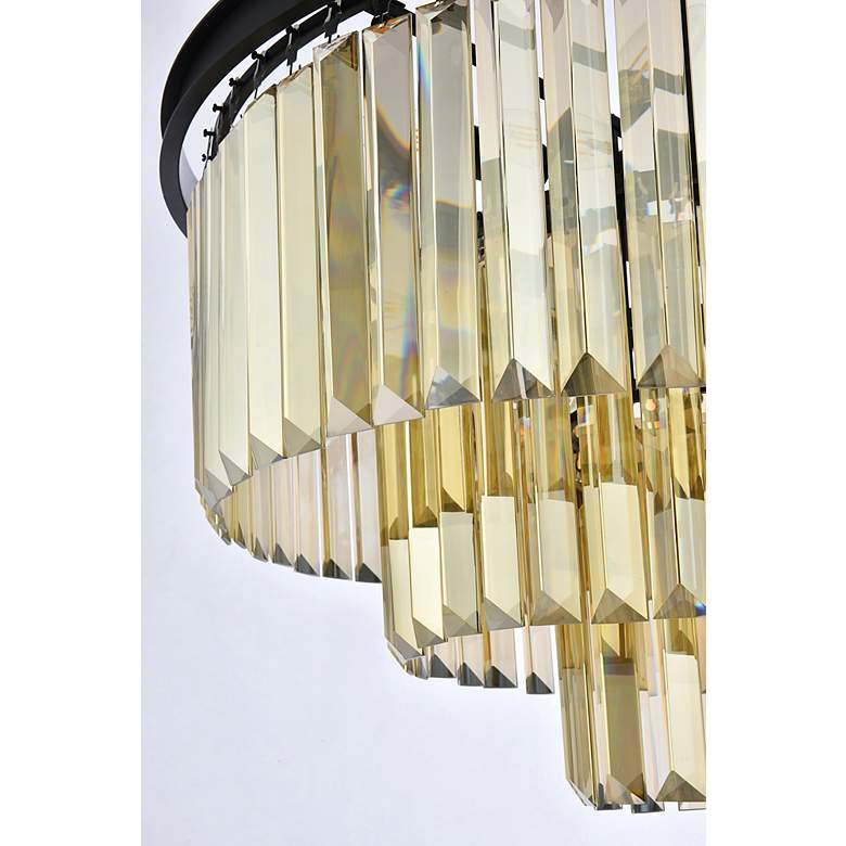 Image 5 Sydney 9 Lt Matte Black Chandelier Golden Teak more views