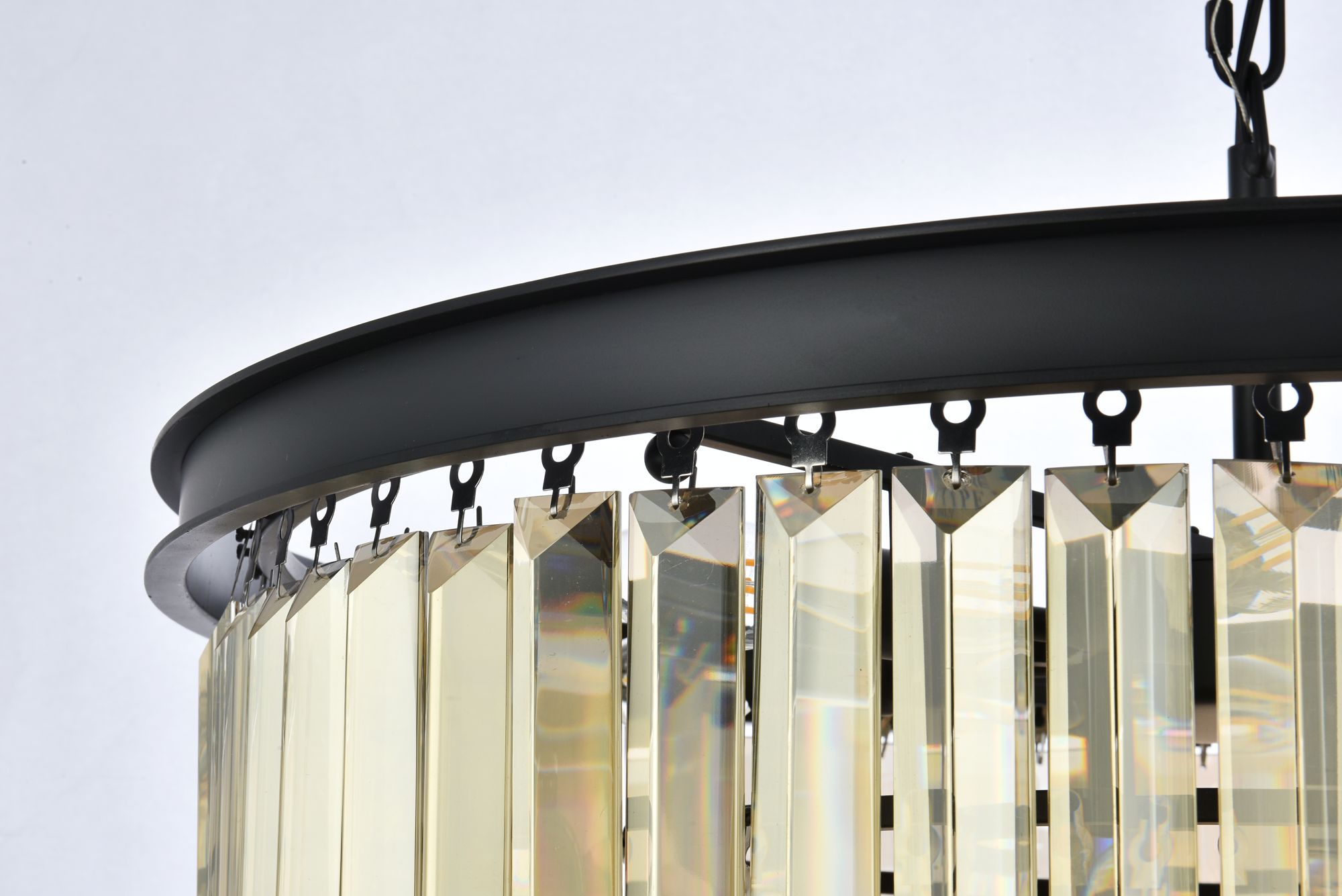 Image 7 Sydney 9 Lt Matte Black Chandelier Golden Teak more views