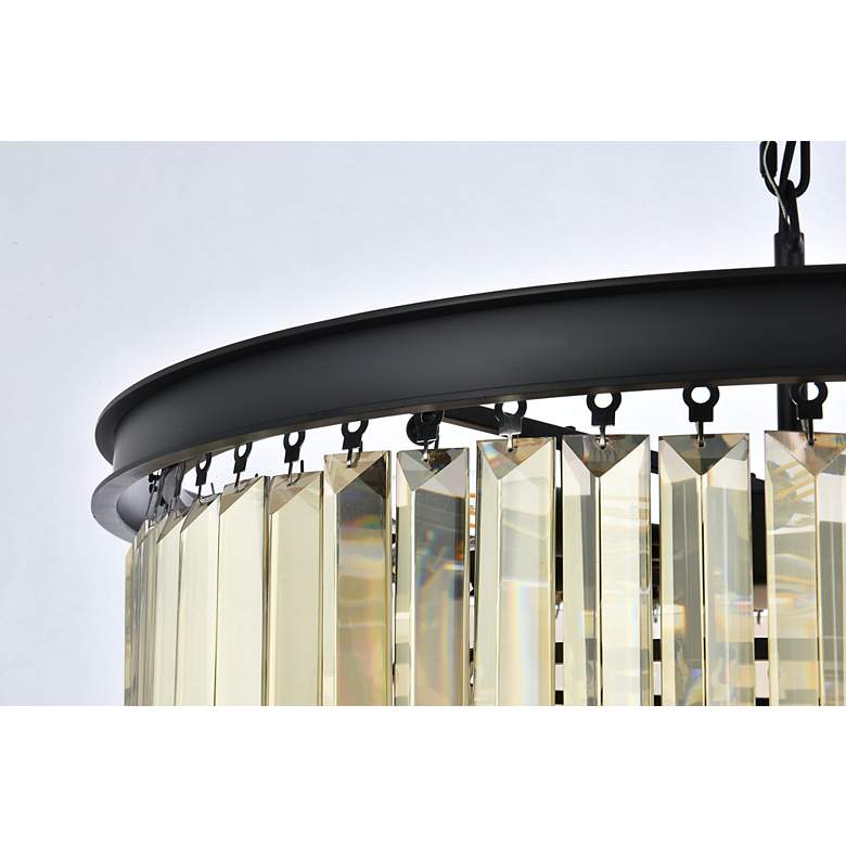 Image 7 Sydney 9 Lt Matte Black Chandelier Golden Teak more views