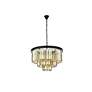 Sydney 9 Lt Matte Black Chandelier Golden Teak
