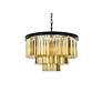 4_Sydney 9 Lt Matte Black Chandelier Golden Teak more views