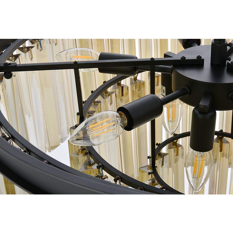 Image 5 Sydney 9 Lt Matte Black Chandelier Golden Teak more views