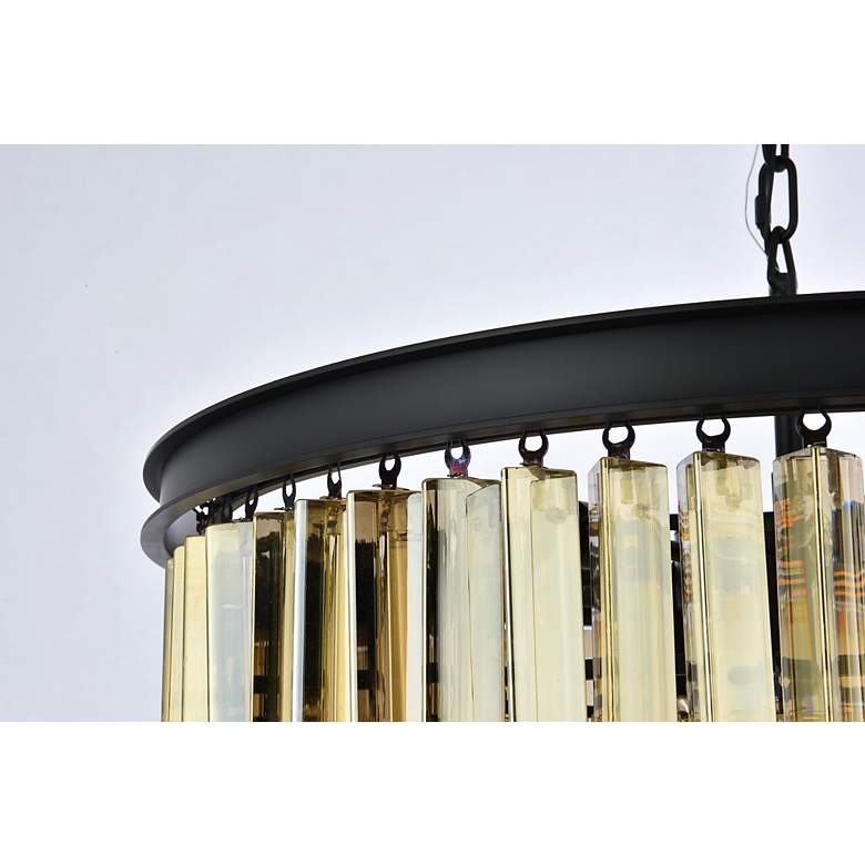 Image 6 Sydney 9 Lt Matte Black Chandelier Golden Teak more views
