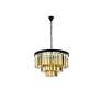 Sydney 9 Lt Matte Black Chandelier Golden Teak