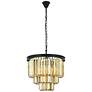 2_Sydney 9 Lt Matte Black Chandelier Golden Teak