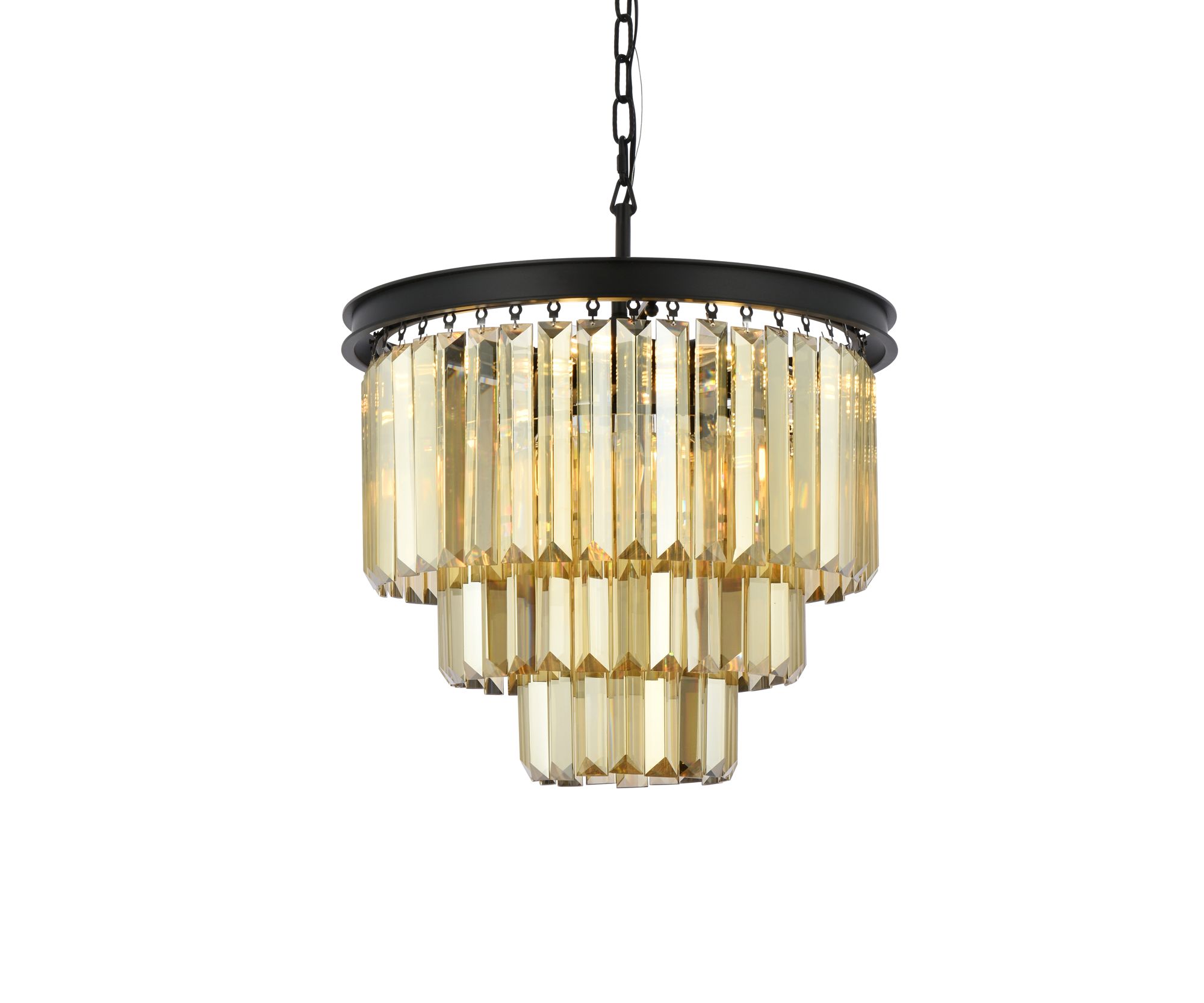 Image 4 Sydney 9 Lt Matte Black Chandelier Golden Teak more views