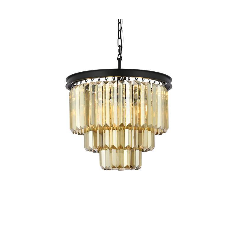 Image 4 Sydney 9 Lt Matte Black Chandelier Golden Teak more views