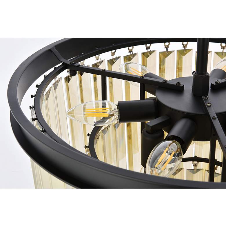 Image 6 Sydney 9 Lt Matte Black Chandelier Golden Teak more views