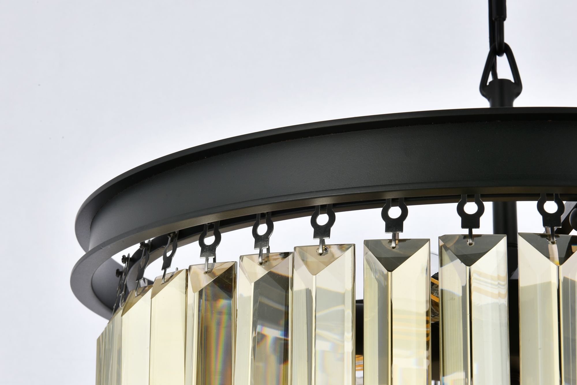 Image 7 Sydney 9 Lt Matte Black Chandelier Golden Teak more views