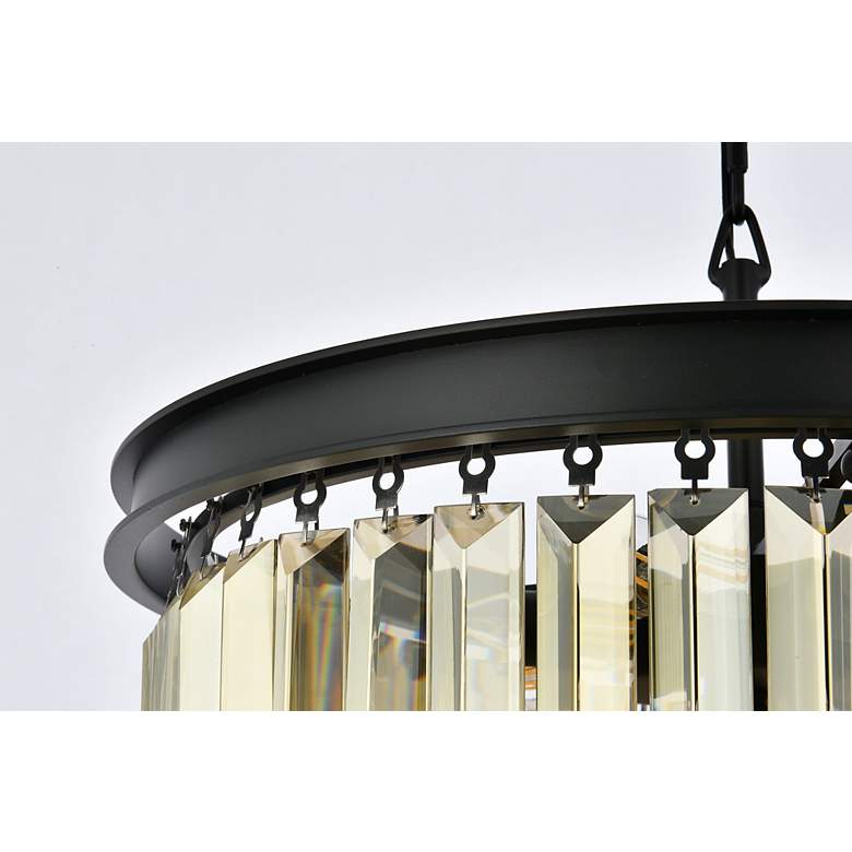 Image 7 Sydney 9 Lt Matte Black Chandelier Golden Teak more views